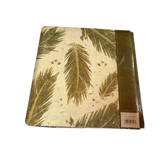 12" X 12" Strap-Hinge Scrapbook Album With Palm Leaf Print & Olive Spine - Picture 2 of 6